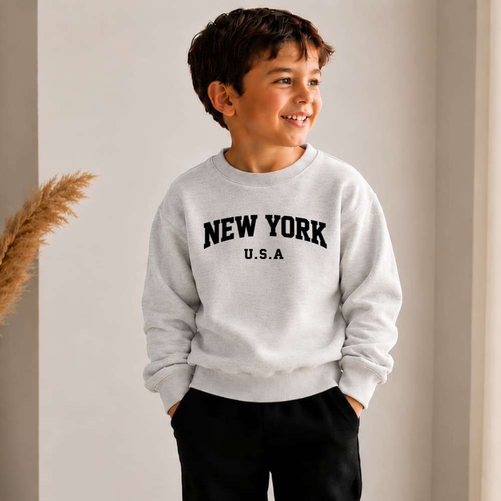 Moletom infantil e juvenil meninos blusa de frio careca new york flanelada premium