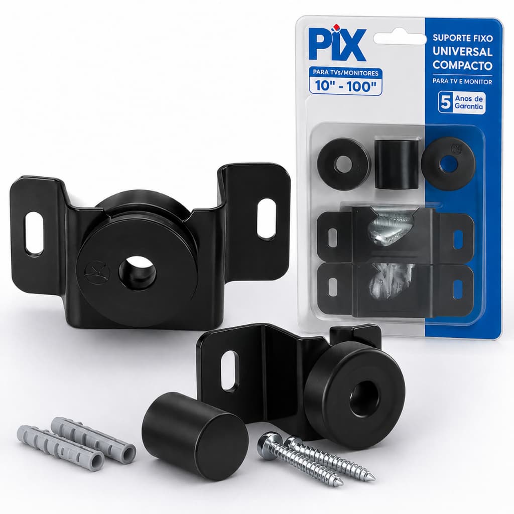 Suporte Fixo Universal para TV e Monitor 10 a 100 Polegadas Aço 80kg