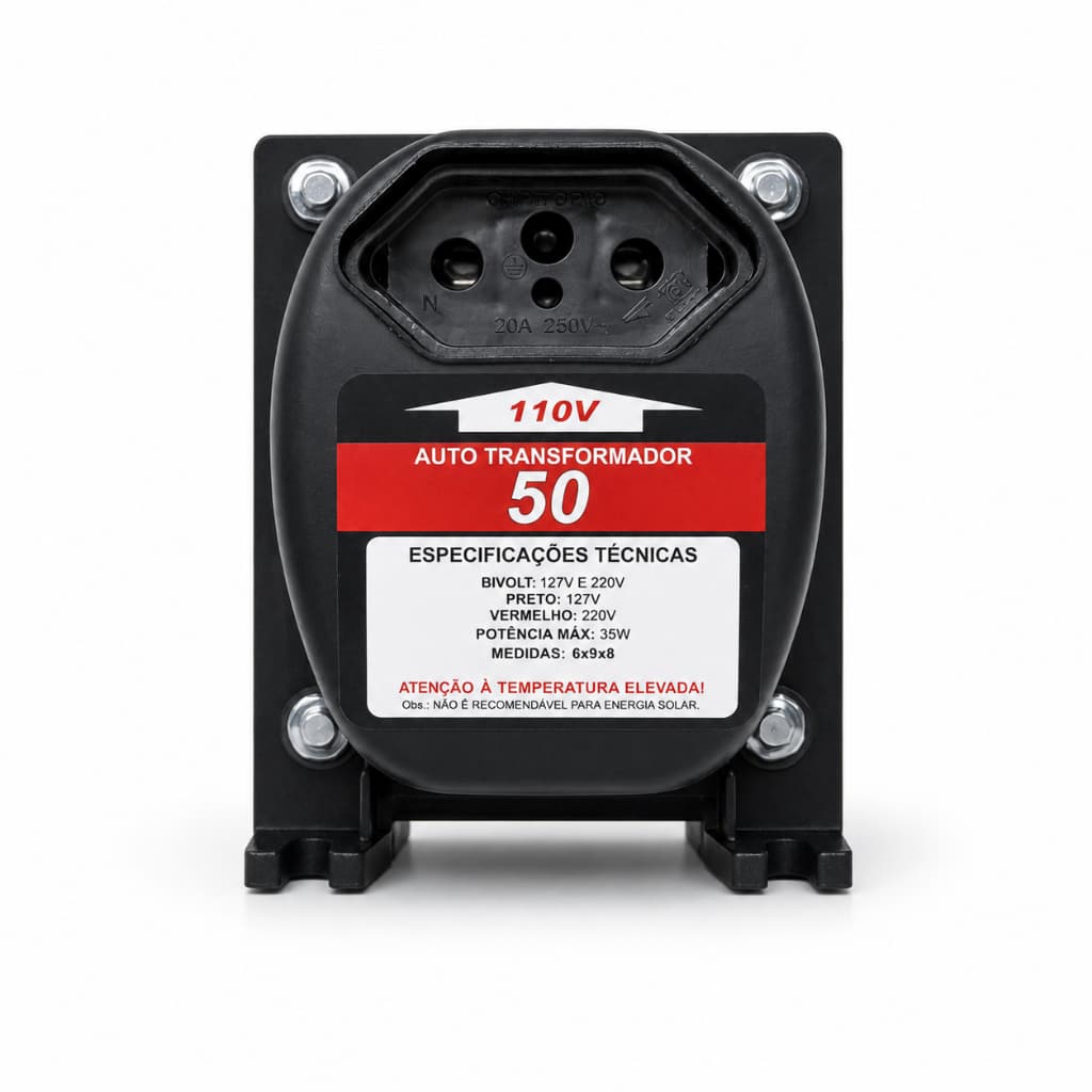 Auto Transformador 50VA 35W Kitec  110V 220V Adaptador Energia Bivolt Residencial