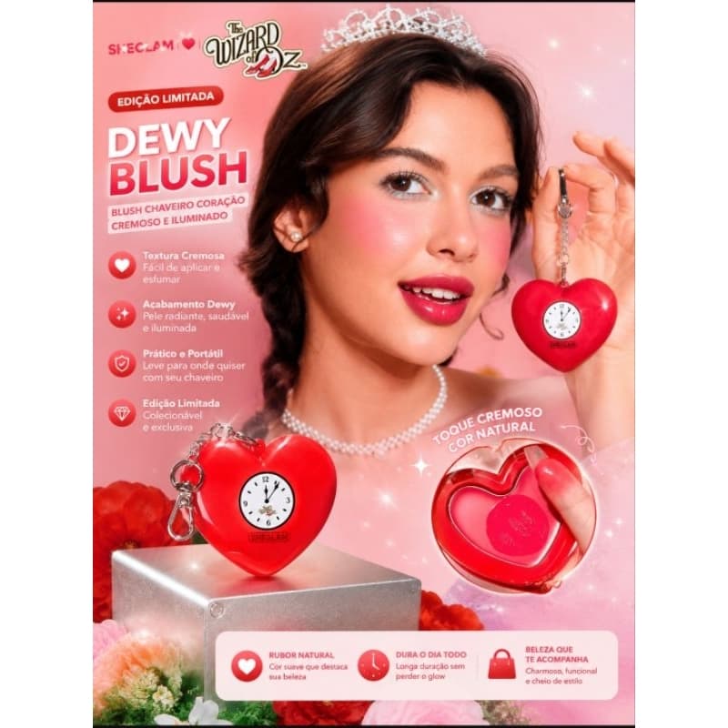 Blush Chaveiro Sheglam Wizard of Oz Coração Cremoso Dewy Blush - Edição Limitada