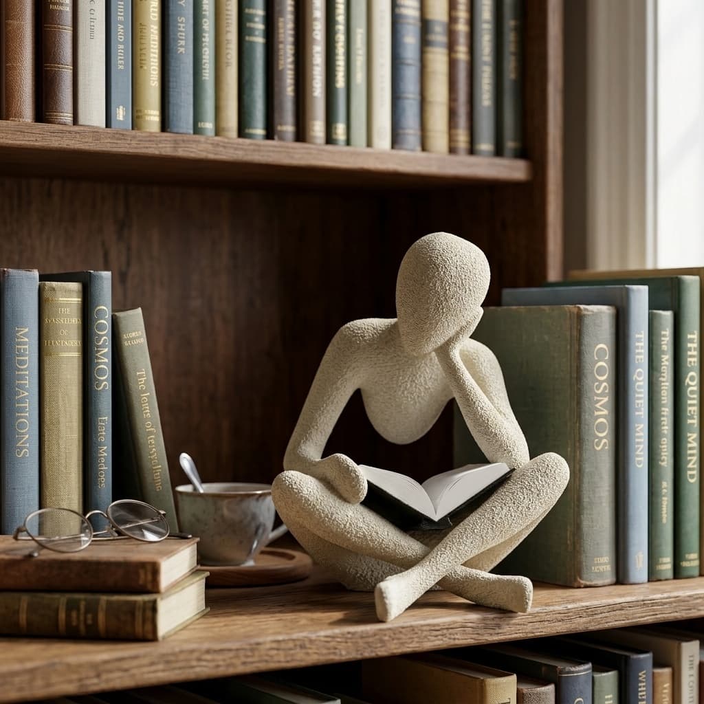 Escultura Minimalista Celestial Leitor 3D – Design Moderno e Elegante em Plástico