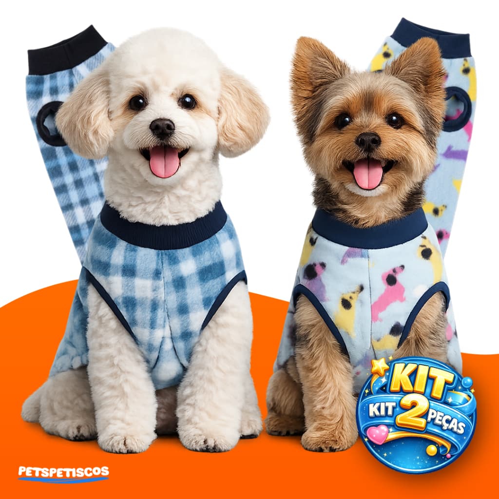 Kit 2 Roupa Pet Inverno Para Cachorro Pet Macho Pequeno a Grande Porte 2 Peças Roupa Soft