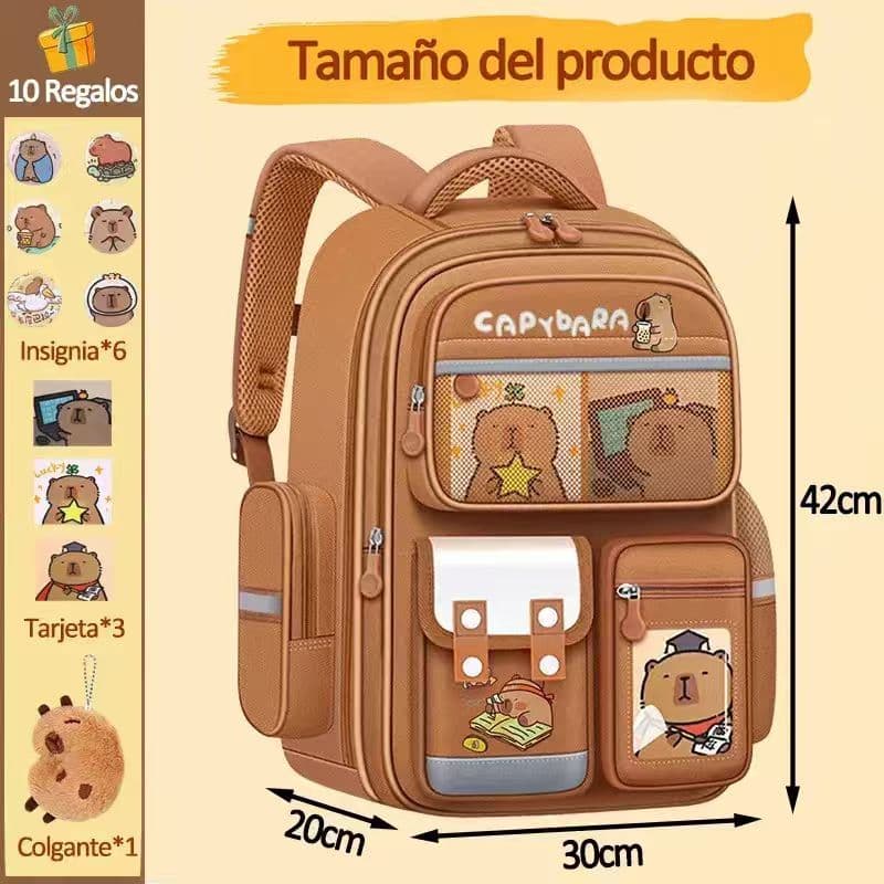 Mochila Escolar Feminina Capivara Impermeável Grande  Cabe Notebook Para Crianças e Adultos ALTO QUALIDADE