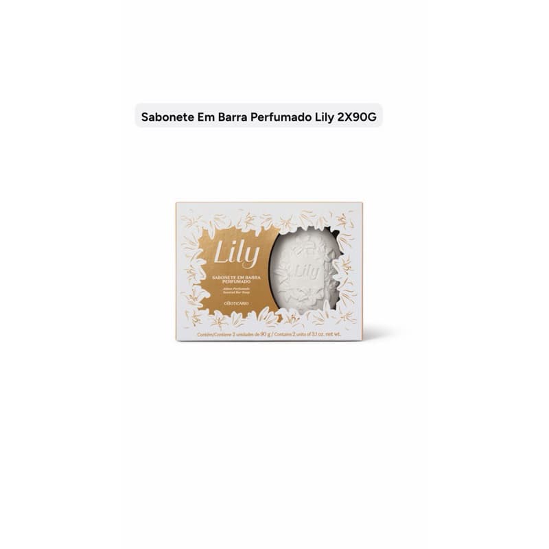 Sabonete em Barra Bordade e Perfumado Lily 2x90G
