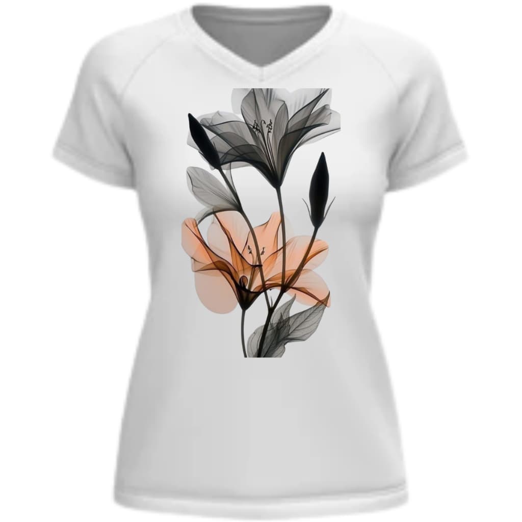 CAMISETA BABY LOOK, ESTAMPA FLORA, EM DTF UV. TAMANHOS P-M-G-GG.
