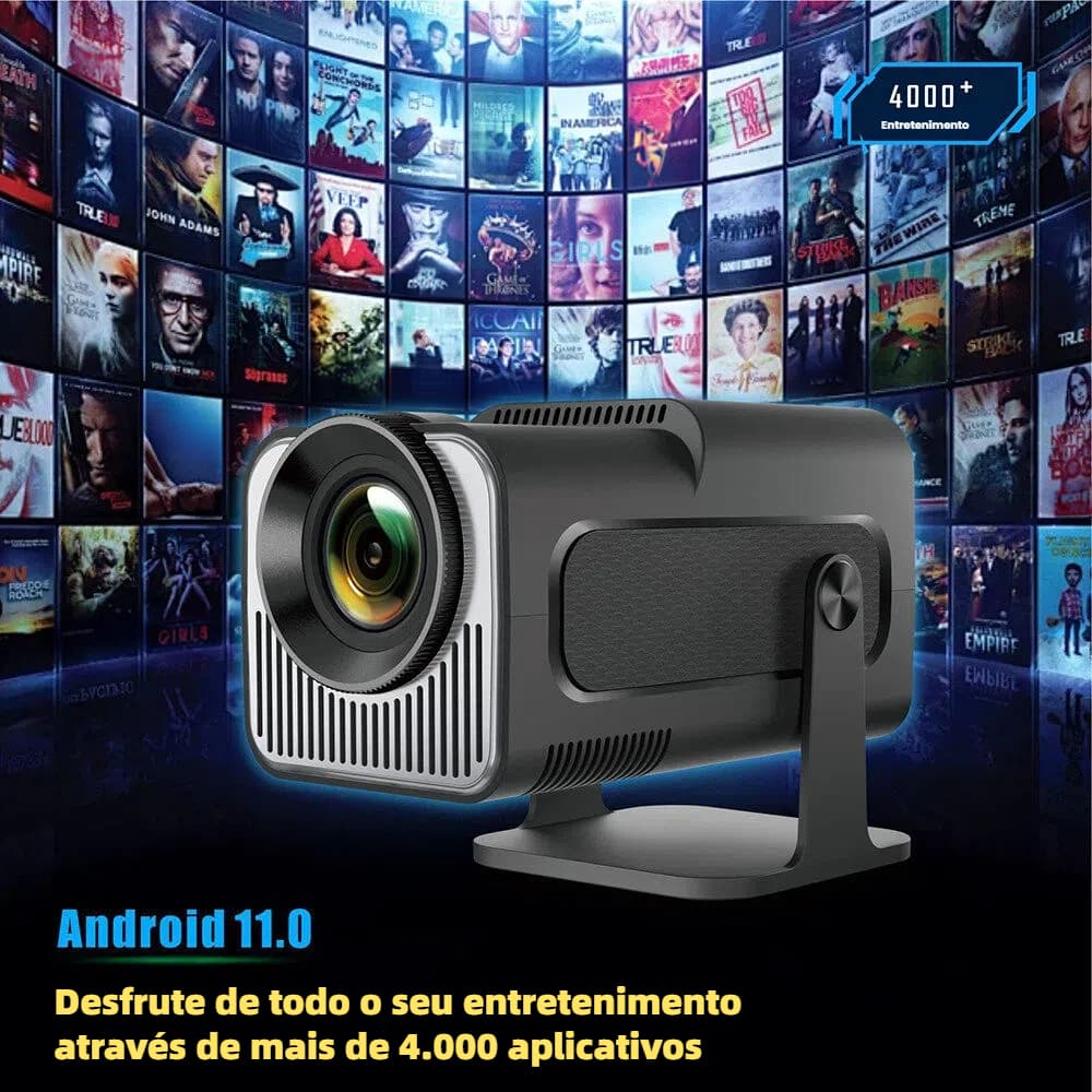 Mini Projetor HY320mini Full HD1080P4KWiFiBluetooth Android 11 Correção Automática de Keystone Conecta-se a Celular,Lapt