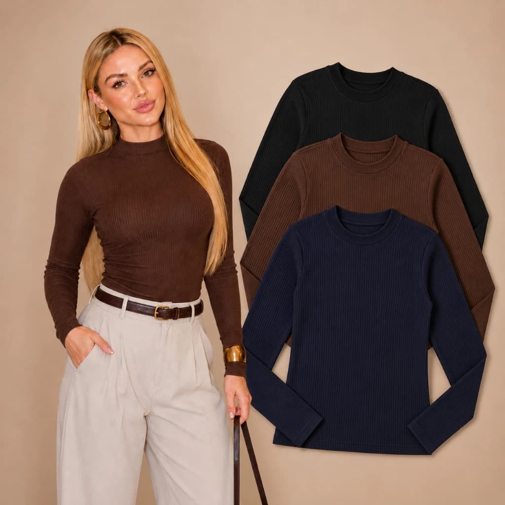 Blusa Feminina Peluciada Cacharrel Segunda Pele Gola Alta Manga Longa Térmica Confortável Inverno