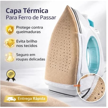 Sapata Capa Térmica Anti Brilho Para Ferro Passar Roupa Protetor Universal