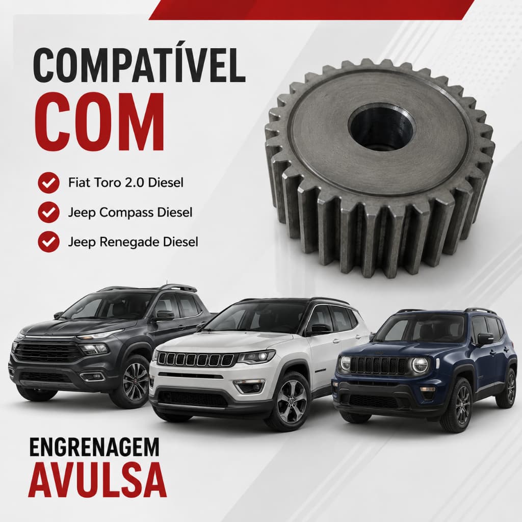 Engrenagem Diferencial Traseiro Fiat Toro Jeep Renegade Compass 2.0 Diesel 2016 A 2021 Reposição 4X4