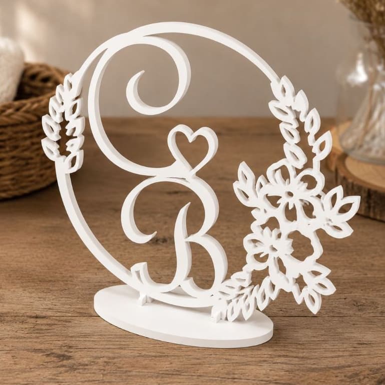 Topo De Bolo Casamento Enfeite Iniciais Personalizadas Acrilico Espelhado