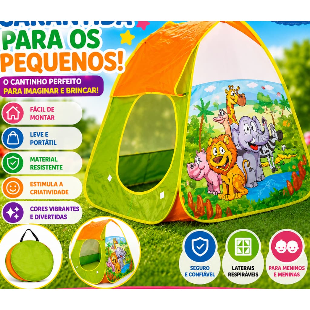 Barraca Infantil Dobrável Portátil Cabana Brinquedo Tenda Toca Infantil Menino Menina Castelo 🎪
