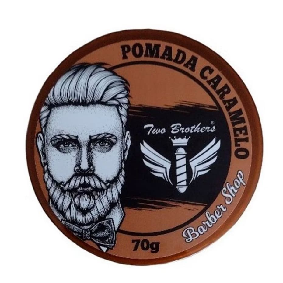 Cera Modeladora Capilar Caramelo Two Brothers 70g Fixação Forte Brilho Pomada Masculina Barber