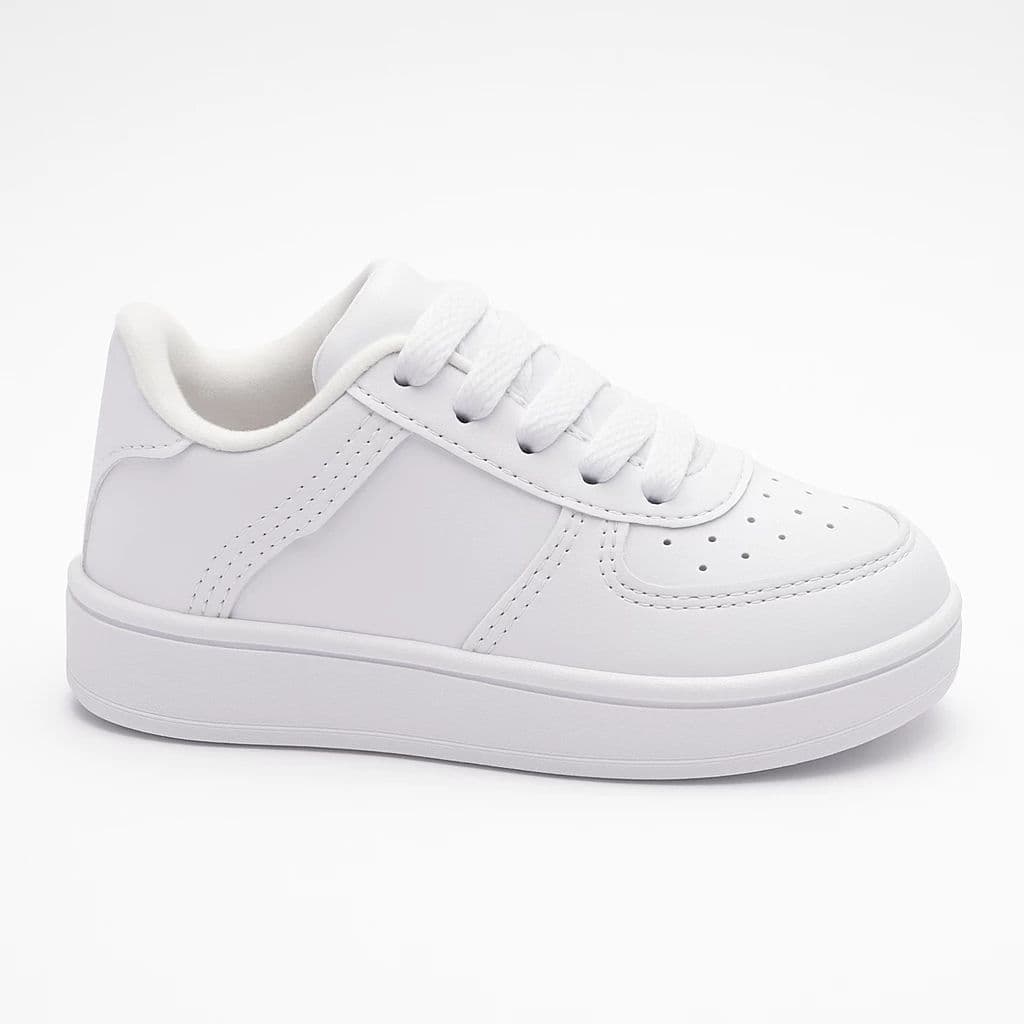 Tênis Branco para Bebê e Infantil: Conforto Estilo do 18 ao 33, Envio Rápido Direto da Fábrica
