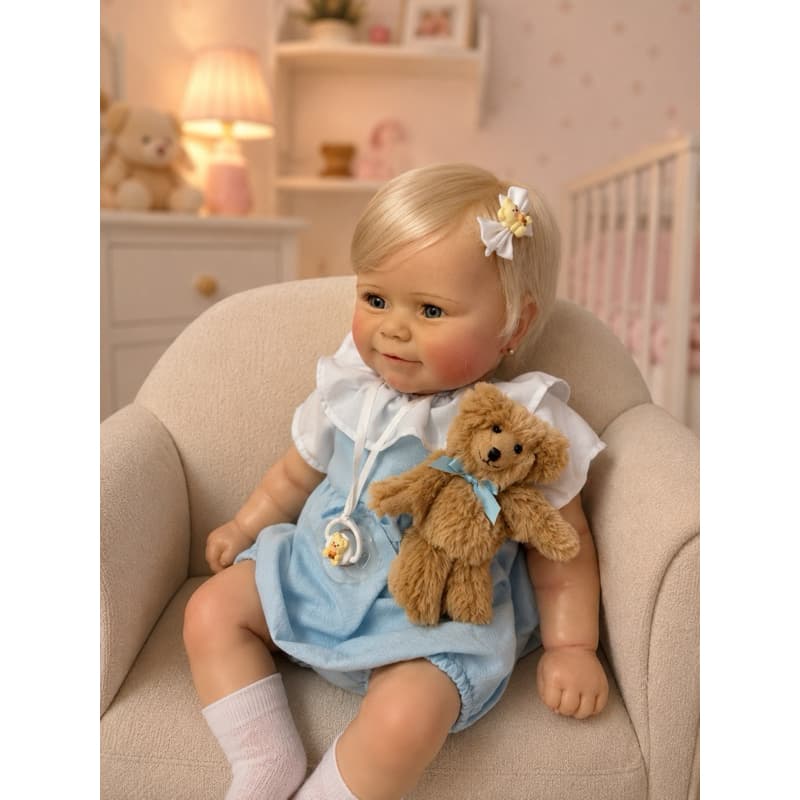 bebê Reborn realista grandona 60cm maddie fio a fio - Clarinha