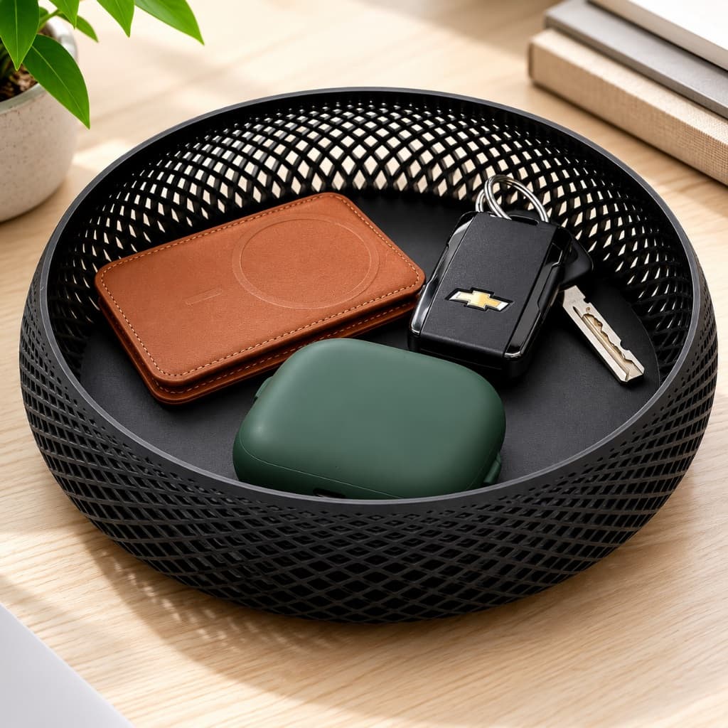 Porta Objetos Cesto Decorativo Organizador Mesa Porta Treco Chaves Relógio Bandeja Moderna 20cm