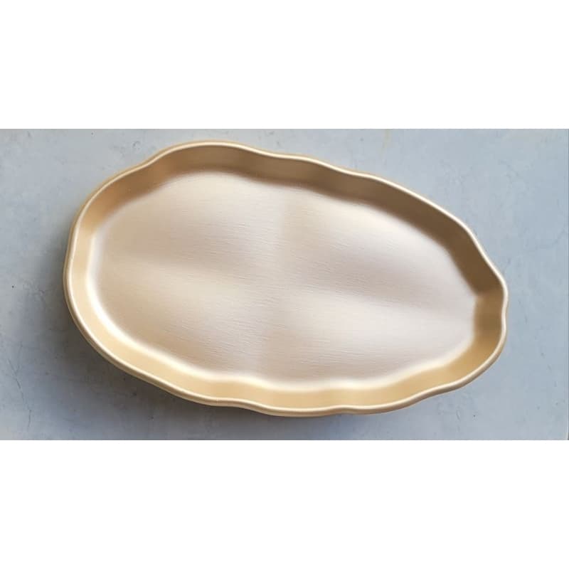 Bandeja Oval Decorativa Pintada e Envernizada 28x16 cm
