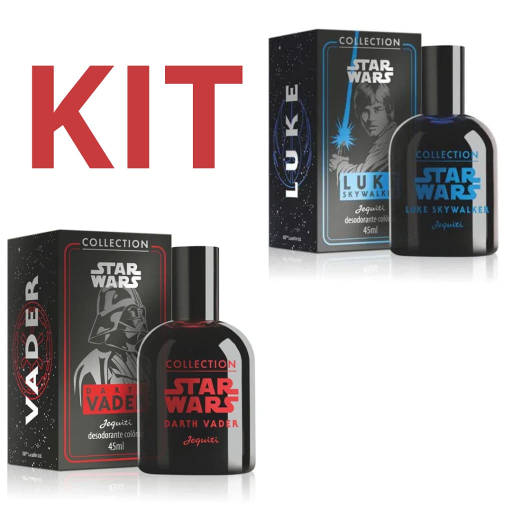 Kit Colônias Star Wars Luke Skywalker e Darth Vader Masculinas 45ml + 45ml
