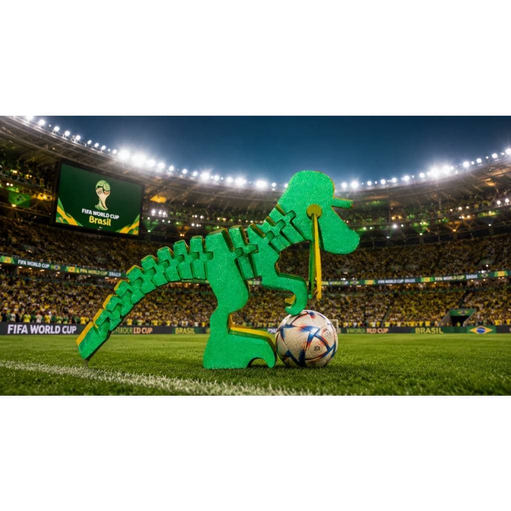 Dinossauro Articulado Estilo AmigoDino Chaveiro Brasil Verde Amarelo Colecionável Copa Do Mundo