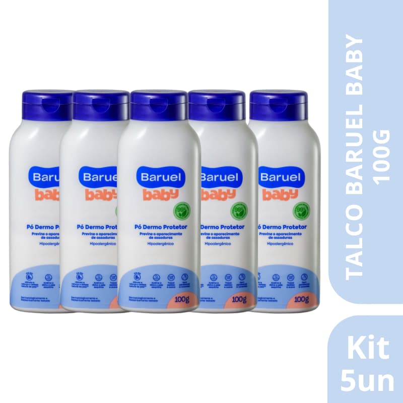 Talco Polvilho Infantil Baruel Baby Previne Assaduras 100g