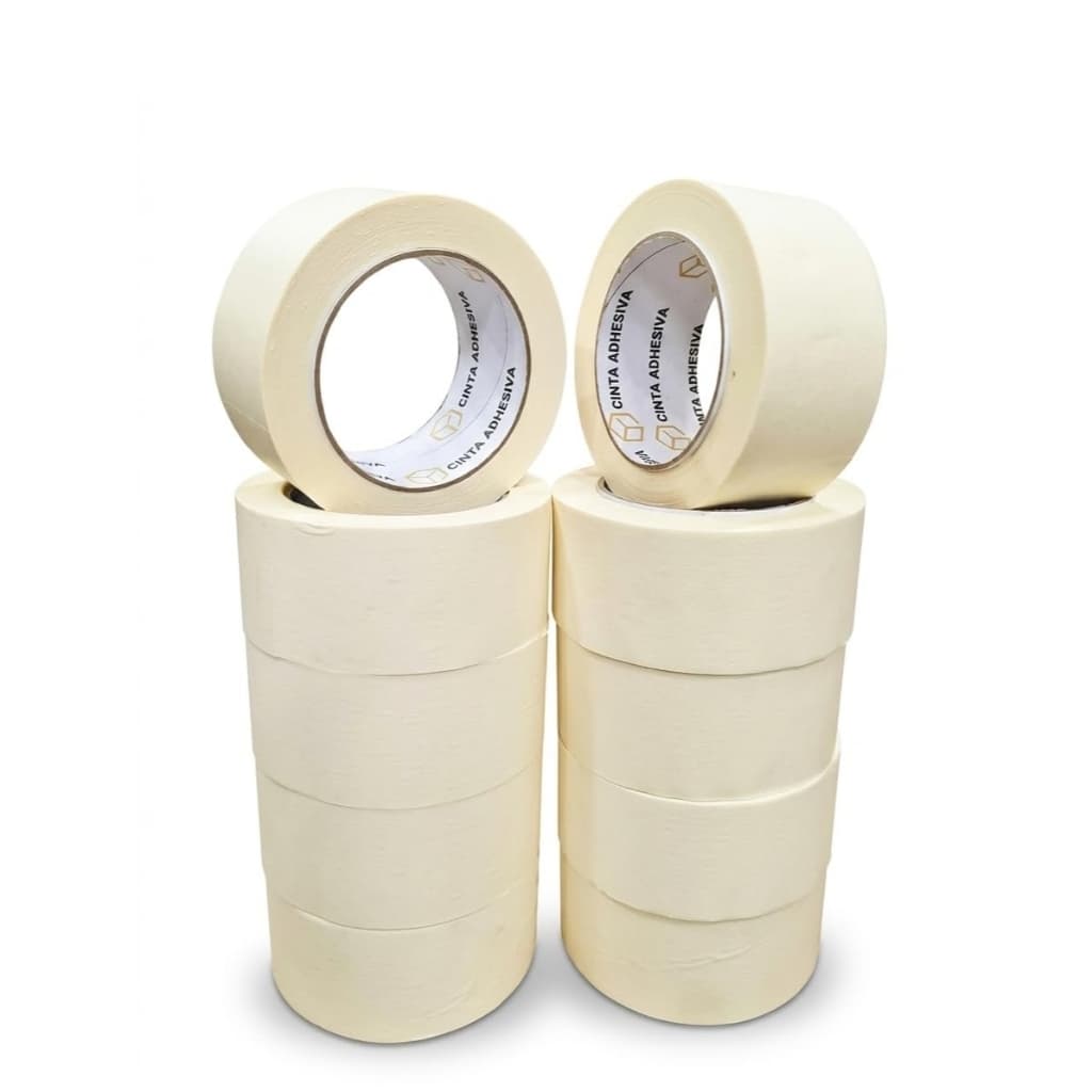 Kit 10 Fitas Crepe 48x50m Para Pintura, Artesanato e Uso Profissional