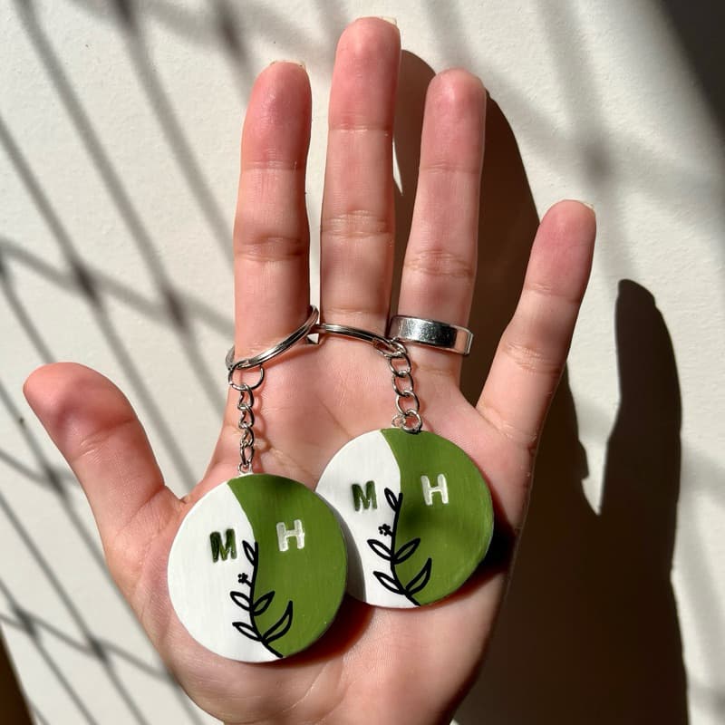 Chaveiro Artesanal Personalizado | Cerâmica Fria | Feito à Mão