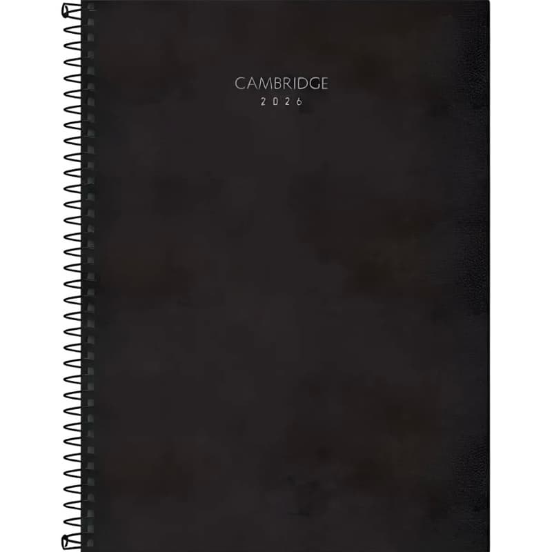Planner Executivo Cambridge 2026 – Capa Preta Espiral