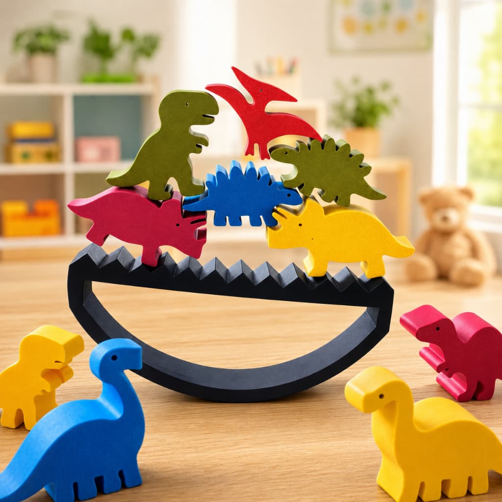 Jogo Equilíbrio Dinos 3D 1 Unidade Infantil Para Coordenação Motora E Concentração Casa Escola