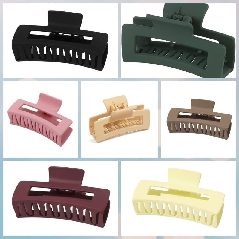 Kit 2 Piranha Garra Cabelo Presilha Prendedor Grande 10cm Cores Modernas Minimalista Fosca
