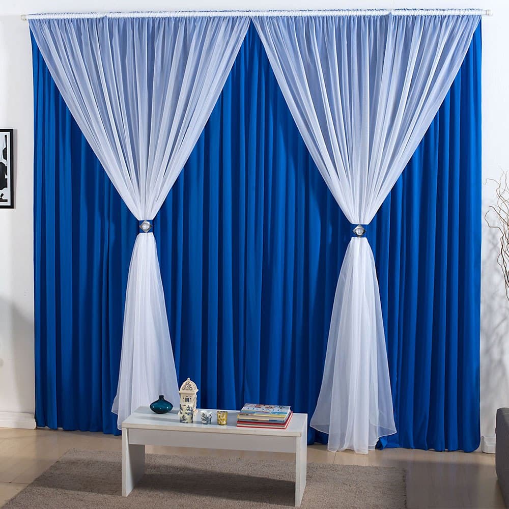 Cortina Elegância malha com Voal Para Quarto e Sala Diversos Tamanhos - Decoração