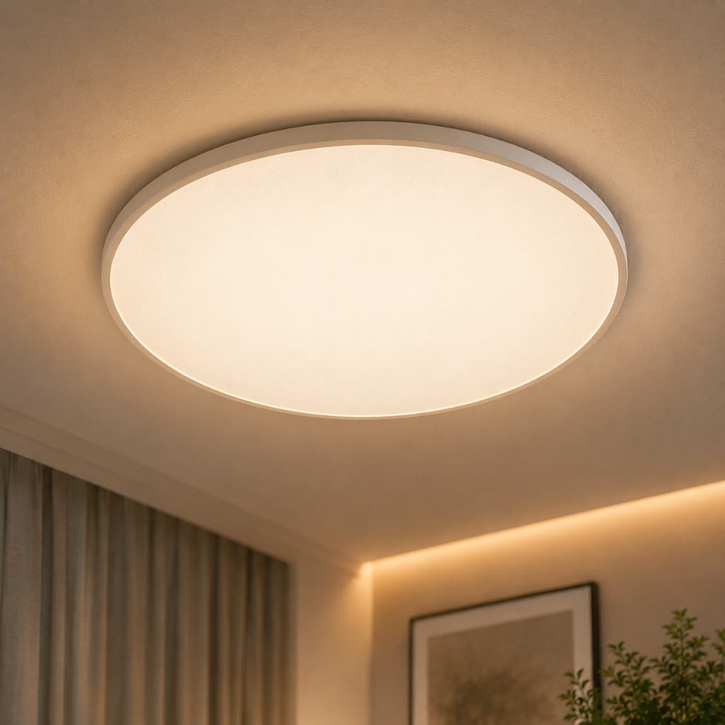 Plafon LED Hevvy Verona 26cm 20W Redondo Sobrepor Luminária de Teto Multitemperatura Bivolt Preto Sala, Quarto, Banheiro