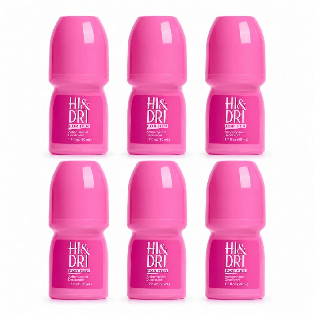 Kit C/6 Desodorante Roll-On Hi&Dri Powder Fresh 50ml Antitranspirante