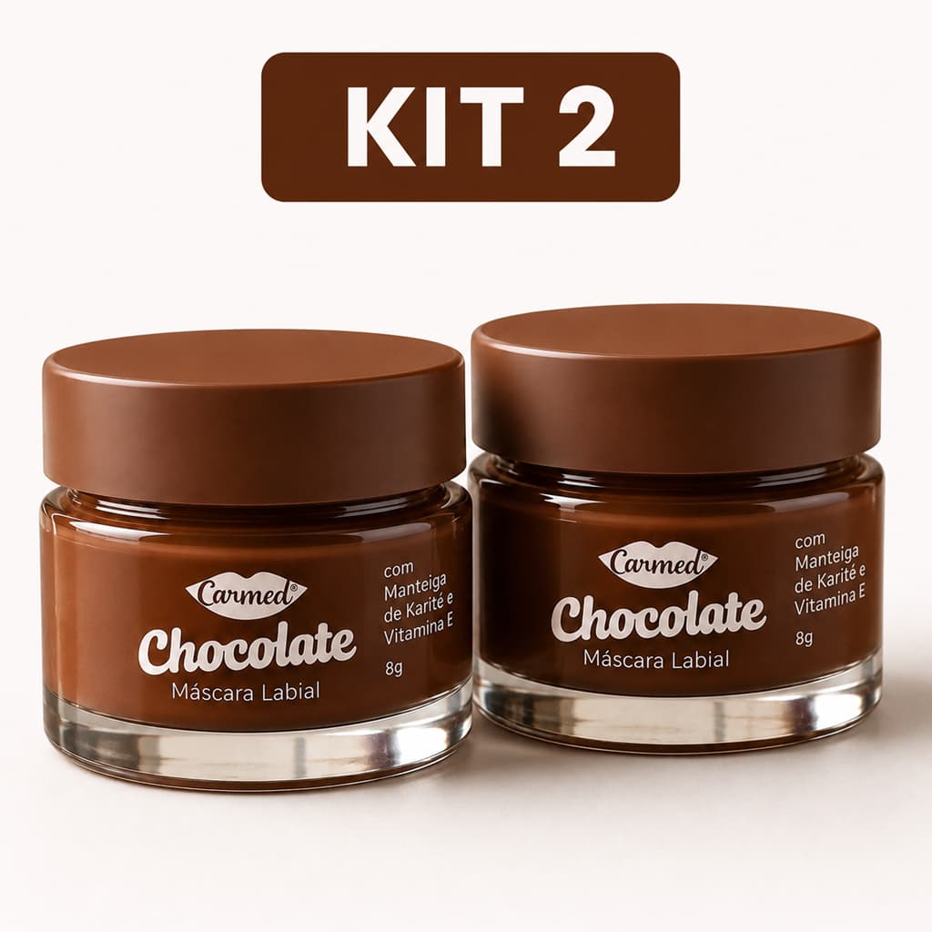 kit 2 Carmed Máscara Labial Chocolate 8g Máscara Noturna Cimed