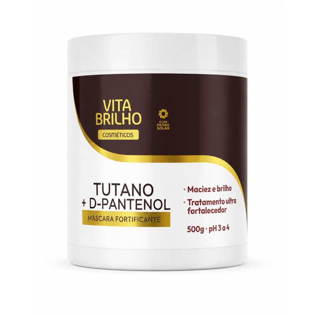 Máscara Capilar Reconstrutora Tutano + D-Pantenol 500g Vita Brilho para Cabelos Danificados, Fragilizados e Ressecados