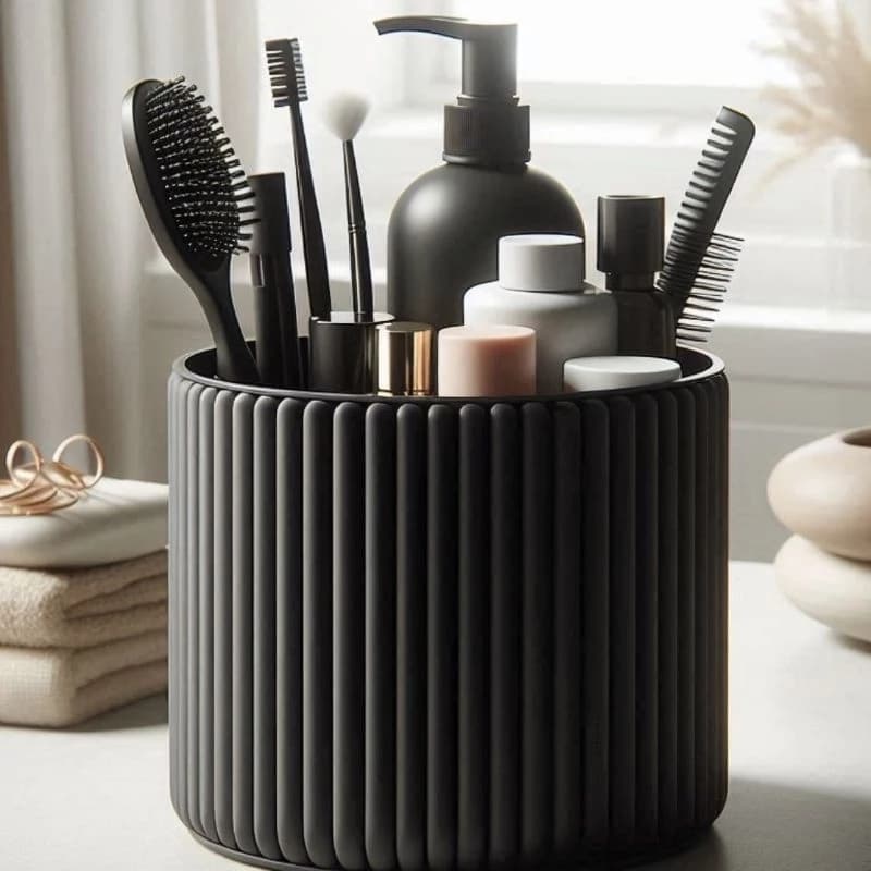 Organizador cilíndrico de Penteadeira e Banheiro – Porta Cosméticos, Escova, Maquiagem - Decoração
