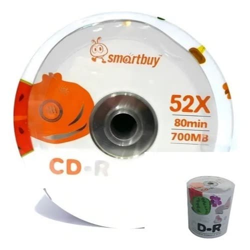 100 Unidades De Mídia Virgem Smartbuy Cd-r 52x 700mb (Grava Jogo Ps1)