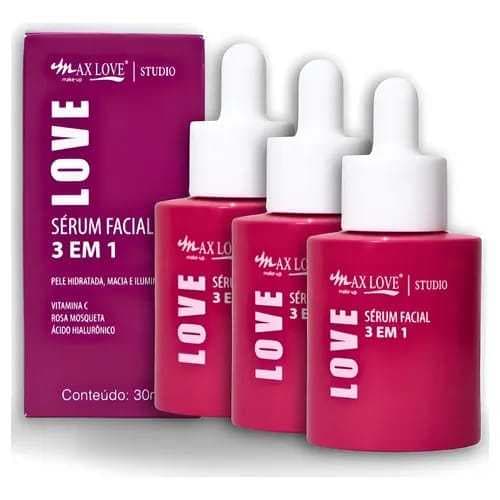 Sérum Facial 3 em 1 Max Love 30ml Antienvelhecimento e Hidratante