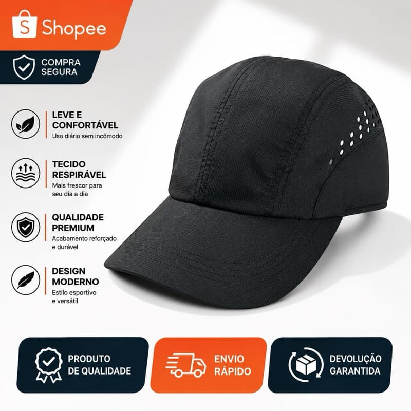 Boné masculino respiravel nova edição premium aba curva envio imediato