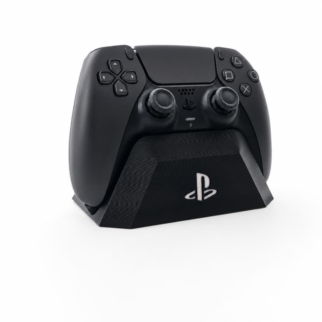 Suporte Porta Controle Vídeo Game Setup Gamer Resistente Preto/Branco Logo Branco/preto Acessório PS5 Playstation