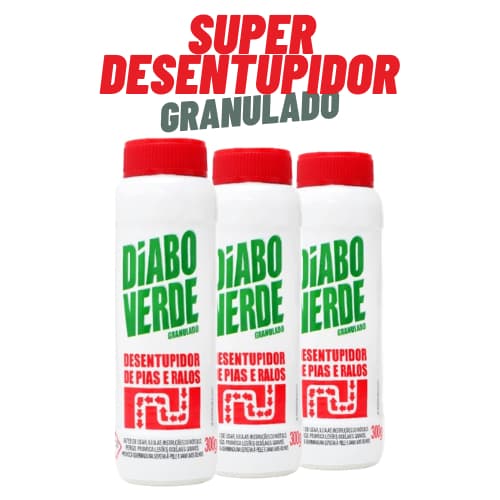 Diabo Verde Granulado 300g — Desentupidor de Pias, Ralos e Encanamentos