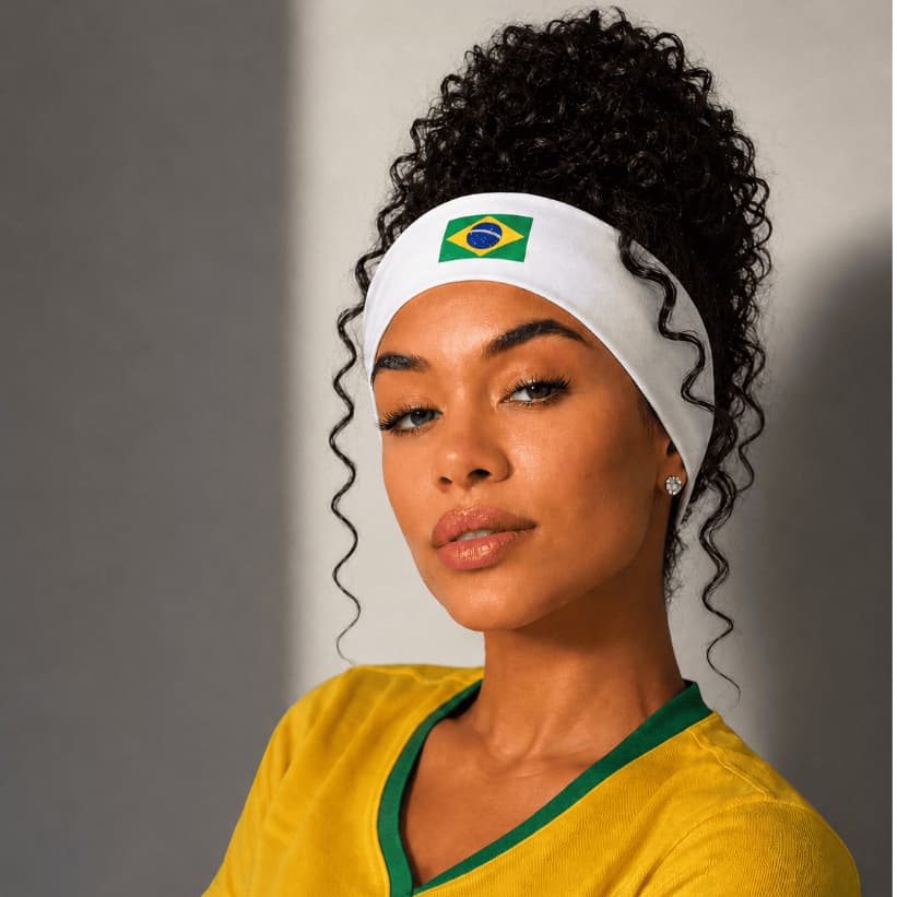 Kit Faixas de Cabelo Brasil Seleção Brasileira ou Unidades Bandeira Unissex Feminina Copa do Mundo 2026