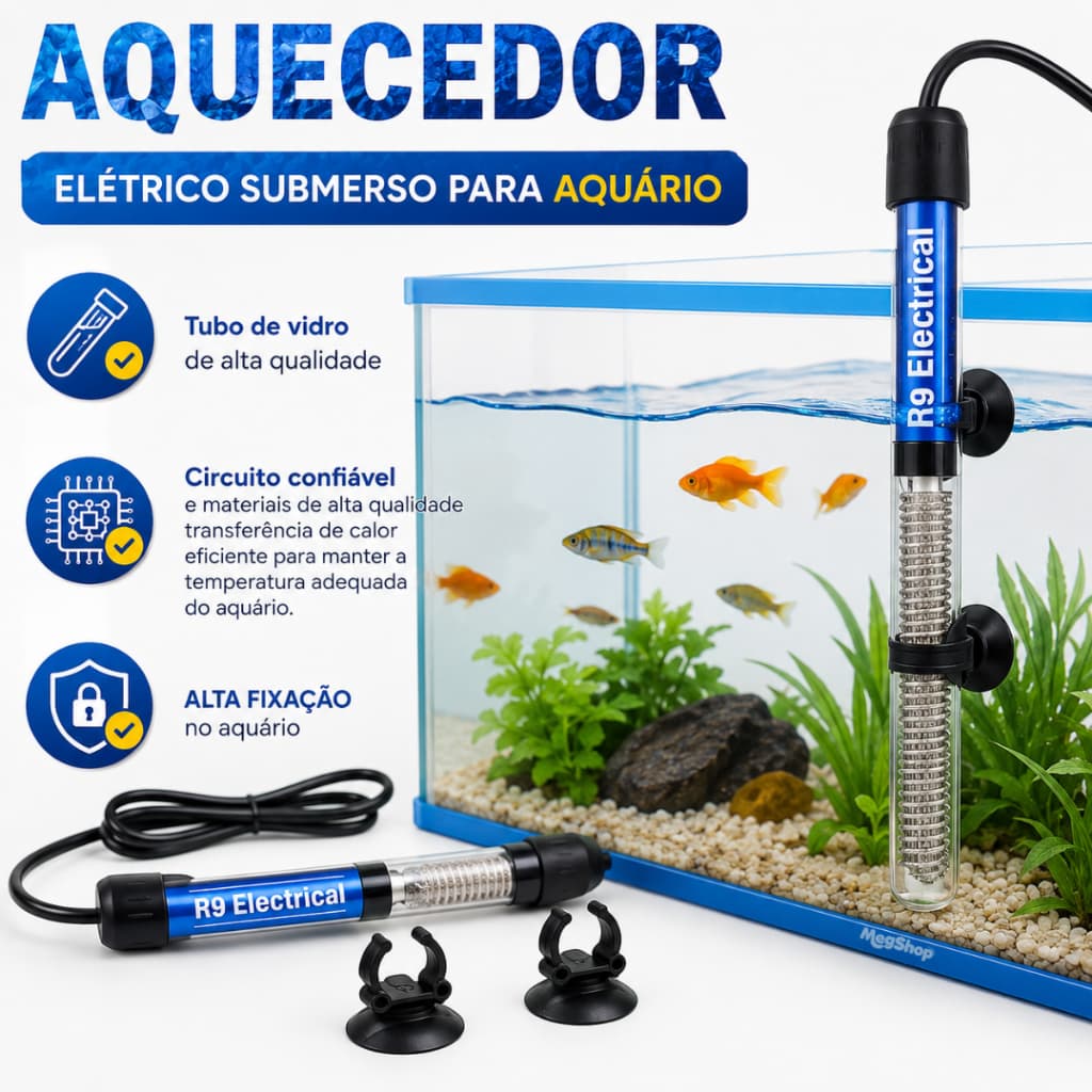 Termostato Aquecedor para Aquário 150W  200W. Regulagem Automática Voltagem 110V
