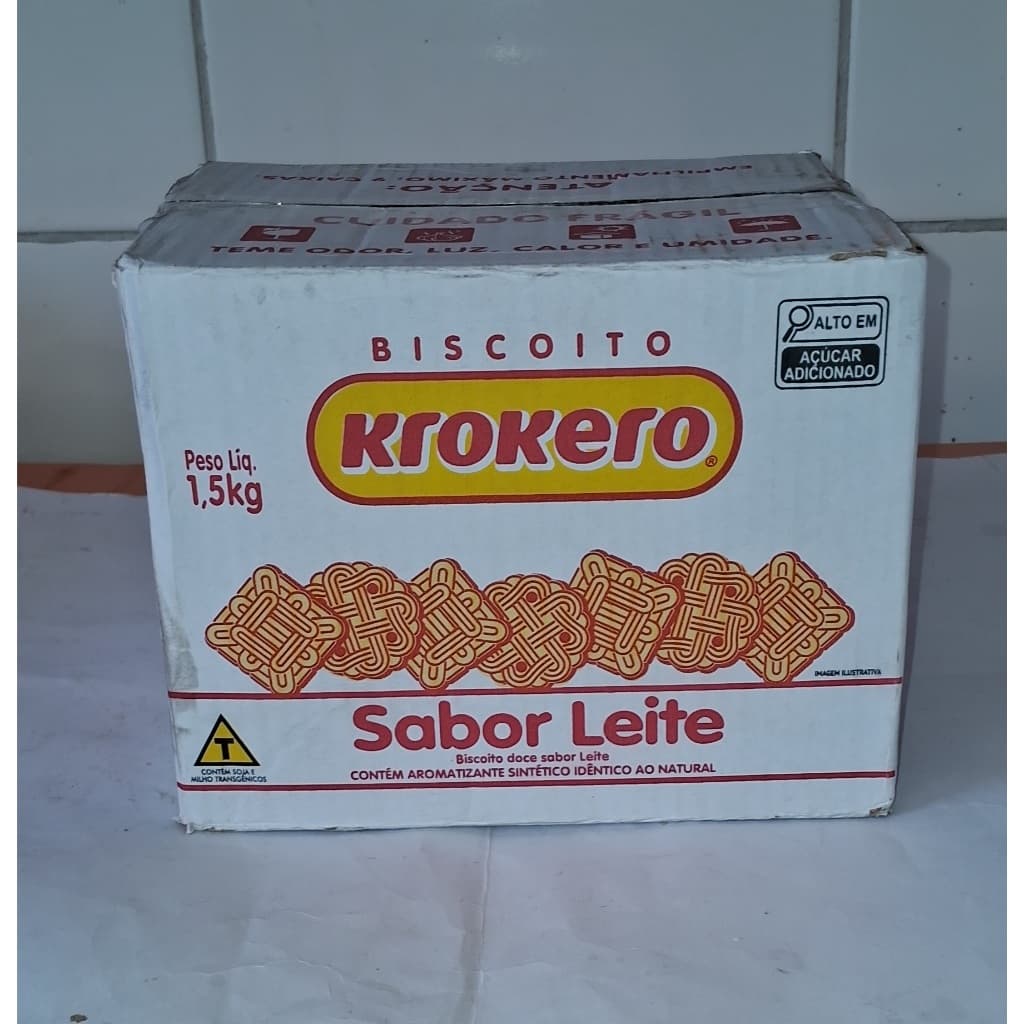 Biscoito Krokero sabor Leite 1,5kg (bolacha krokero)