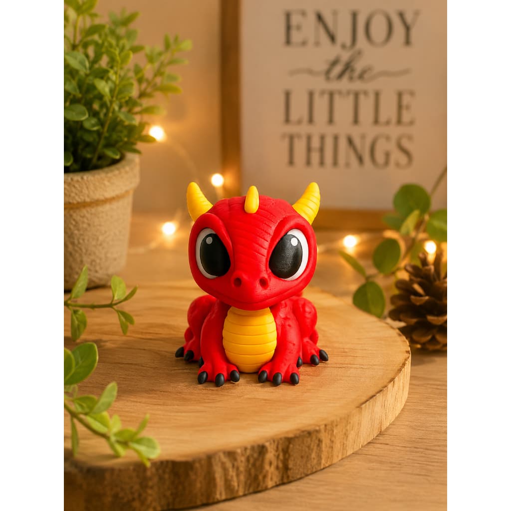 Mini Dragão Bebê Kawaii Decorativo em Impressão 3D | Presente Criativo