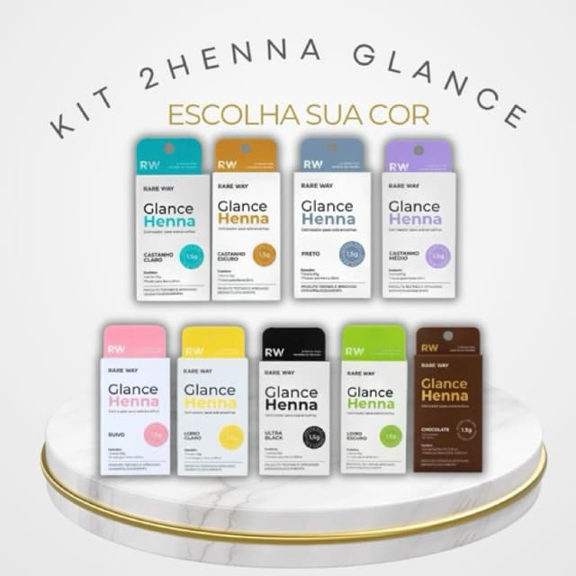 Kit 2 Henna Sobrancelha Glance Rare Way 1,5g Todas As Cores Original