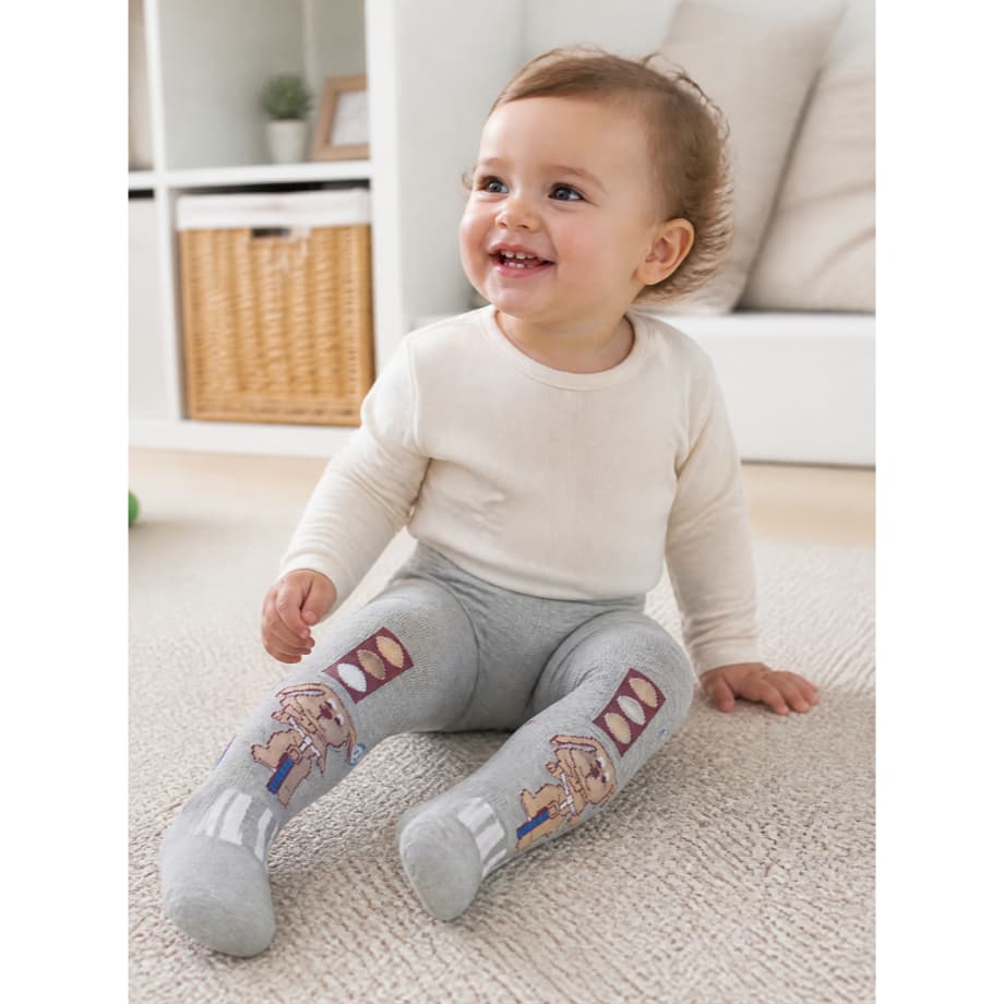 kit 3 Meias Calça Infantil Térmica para Frio Menina Peluciada Inverno Antiderrapante Coelhinho Confortável