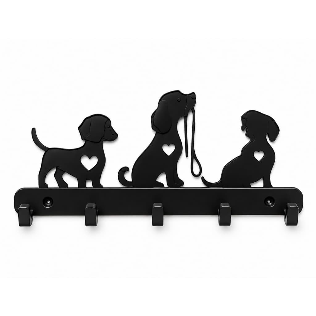 Suporte para Coleiras Pet de Parede com 5 Ganchos | Organizador para Acessórios de Cachorro