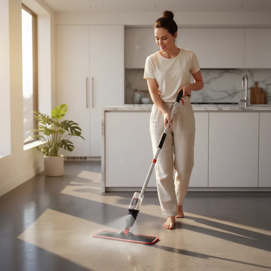 Mop Spray Rodo Esfregão Mágico Powermaid Reservatório Limpeza Microfibra Gatilho Aplicador Multiuso