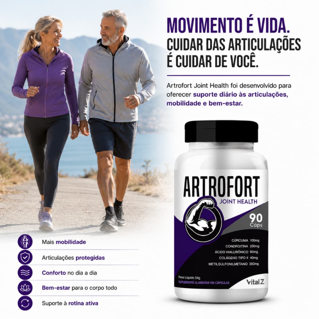 ARTROFORT articulações saudáveis | fórmula poderosa e completa | 90 Cápsulas | Vital Z