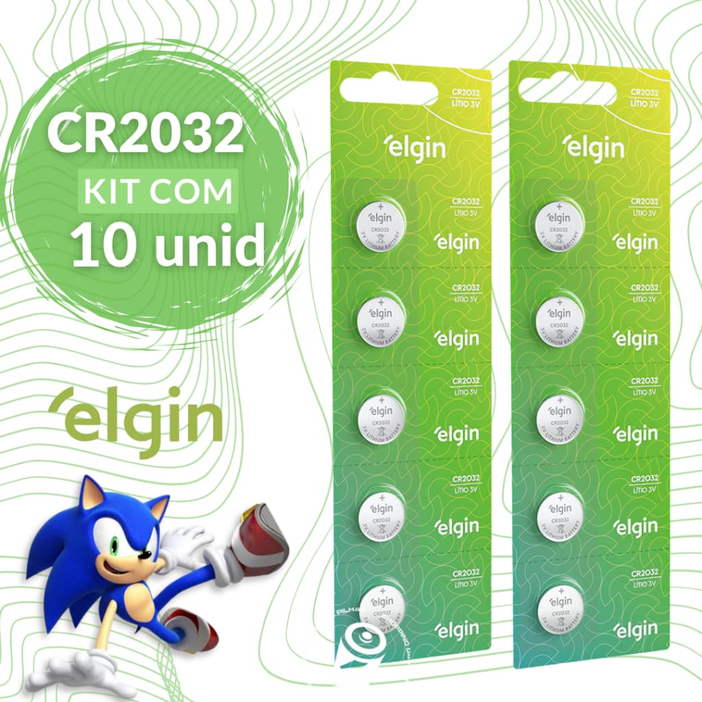 Pilha Elgin CR2032 3V com Longa Duração para Relógios e Eletrônicos