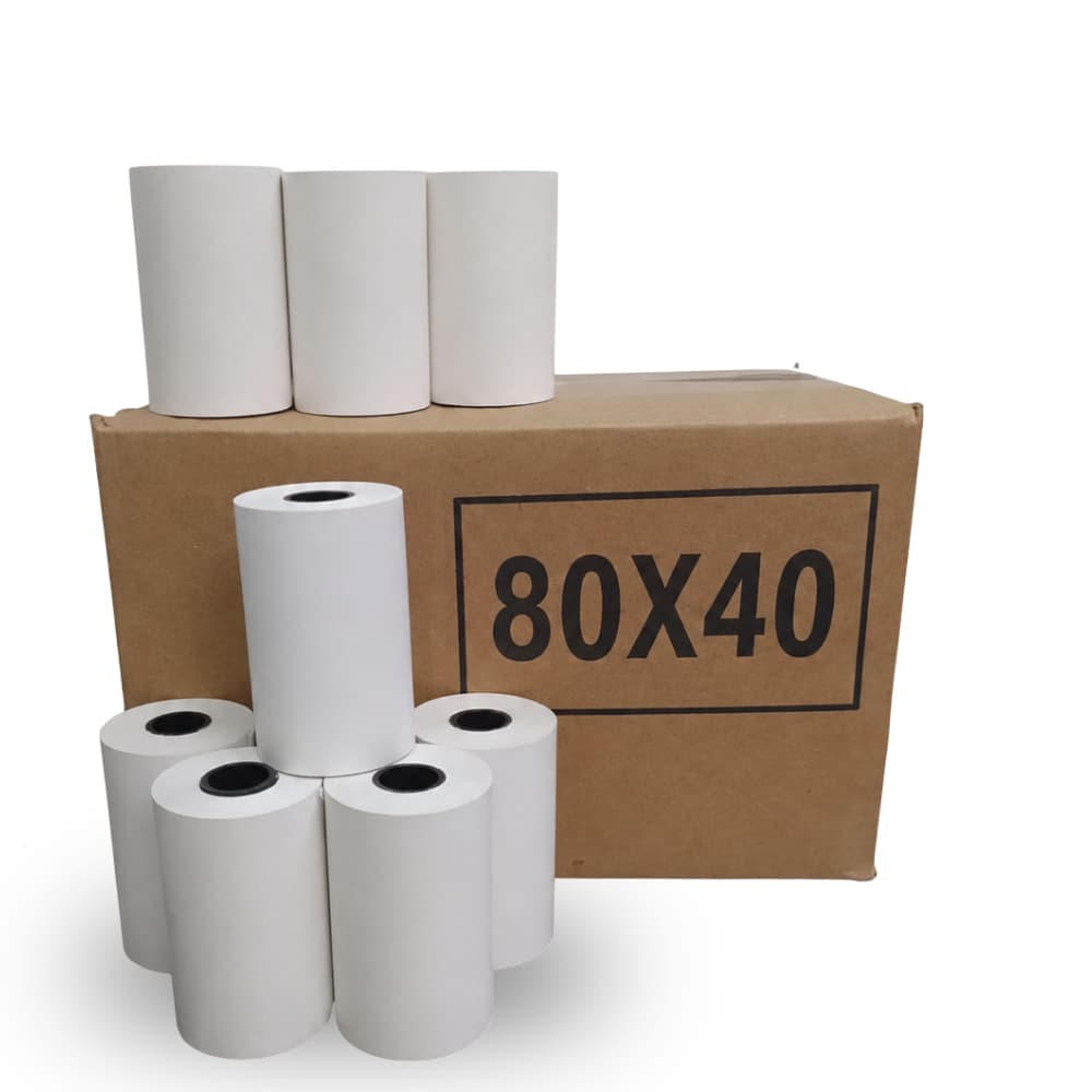 BOBINA TÉRMICA 80X40 PAPEL OJI PAPER 44G - CAIXA COM 30 UNIDADES